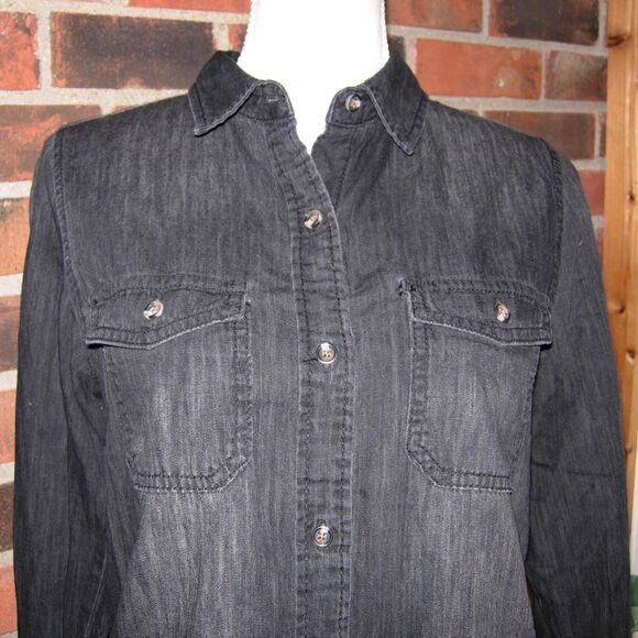 Universal Thread Black Denim Shirt XS - Picture 2 of 5